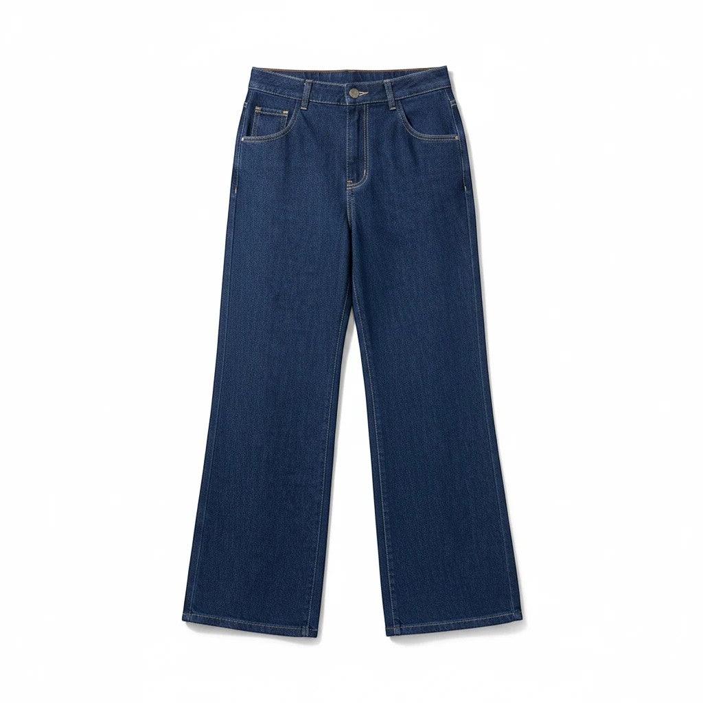 City Center high-waisted wide-leg blue denim jeans with a relaxed fit and classic five-pocket design