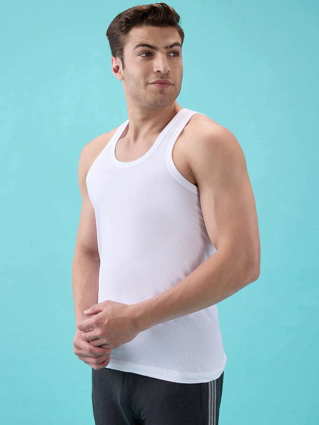 MACHO METRO VEST RN Men Vest with Soft, Breathable Comfort – White