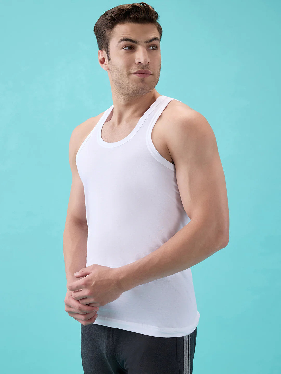 MACHO METRO VEST RN Men Vest with Soft, Breathable Comfort – White