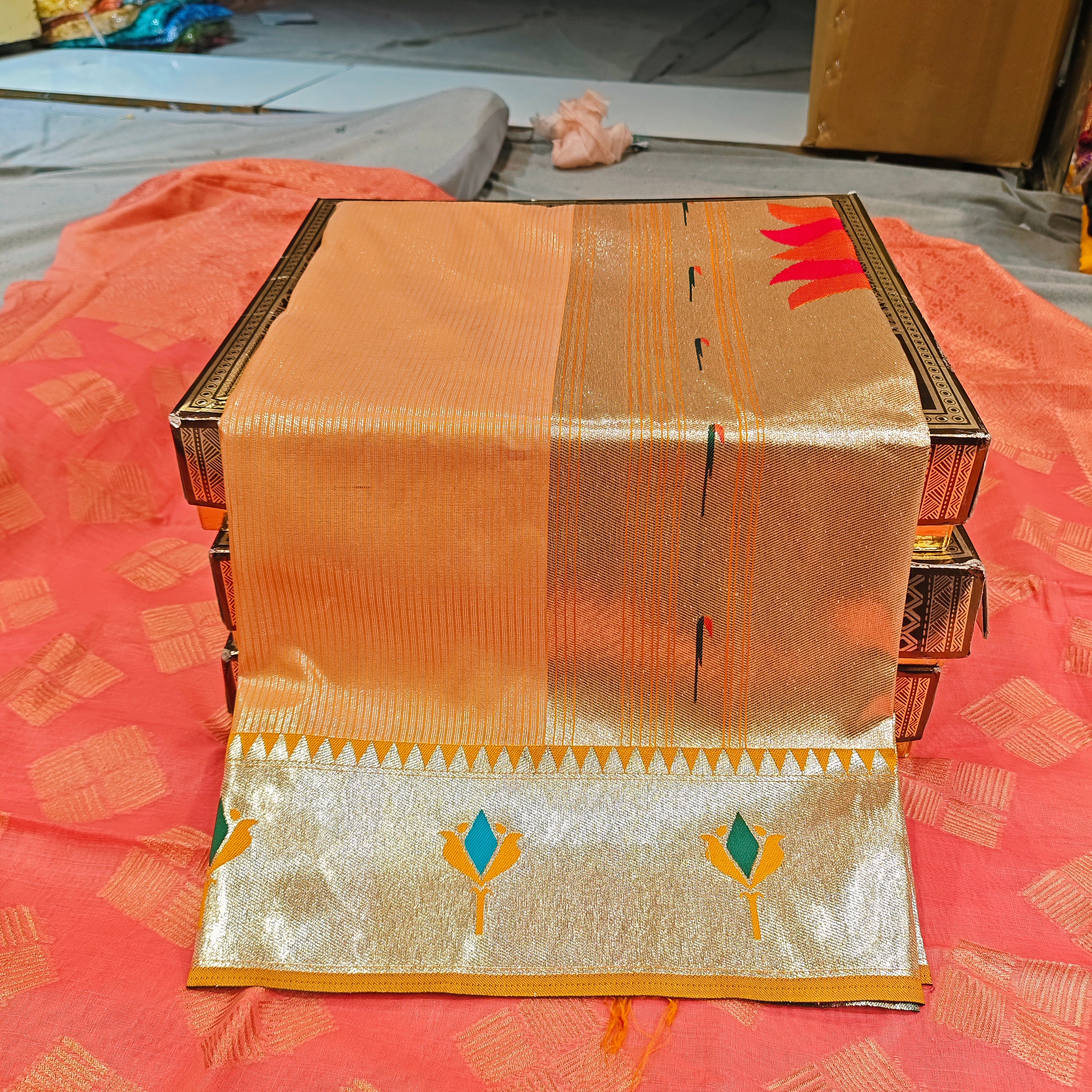 Royal Lotus Tissue Silk Paithani Saree 1010
