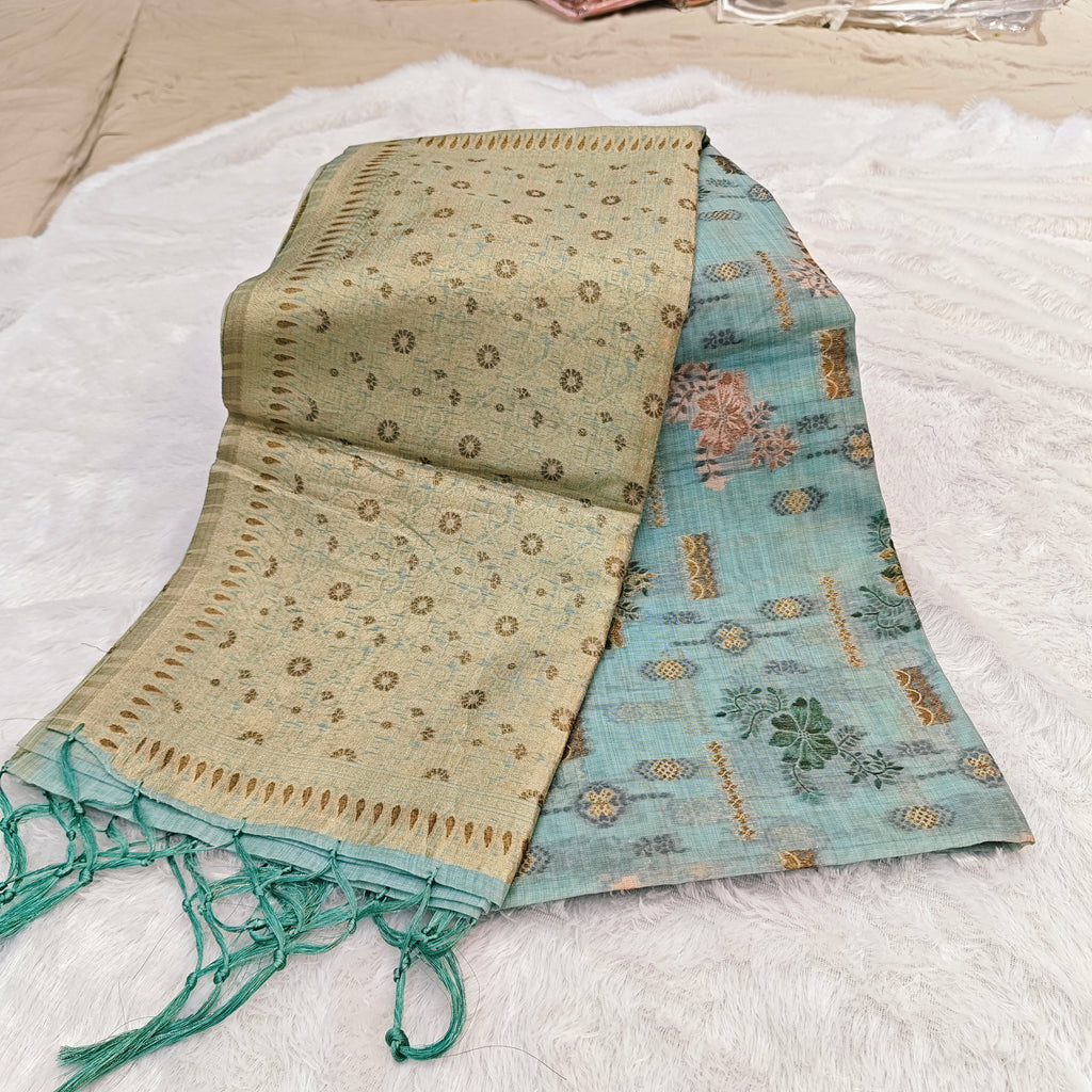 Pure Cotton Saree With Jari Work Pallu Only 999
