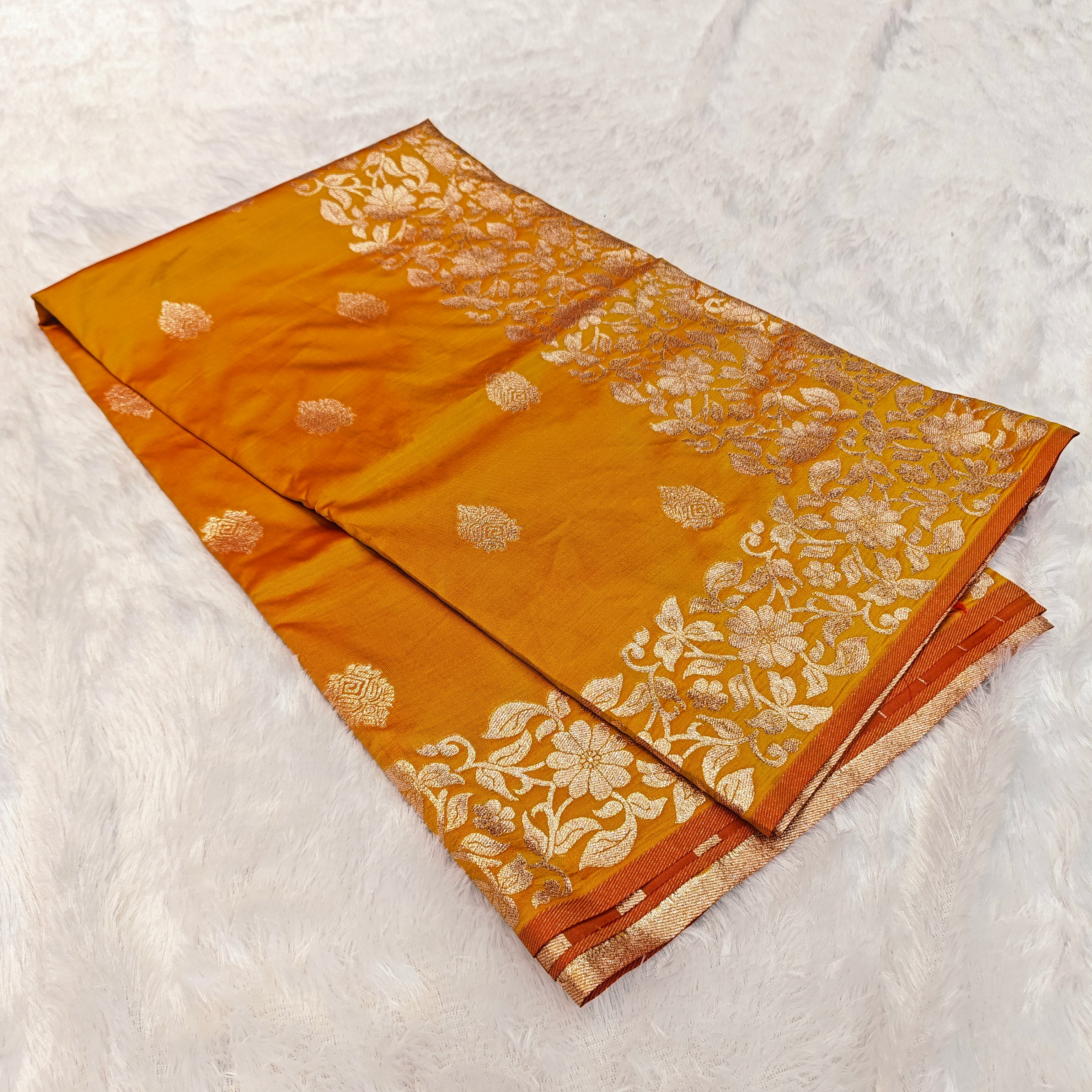 Takshashila Exclusive Silk Saree – Rich Gold Jari Work with All-Over Butti Design 1018
